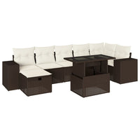 vidaXL Set Divani da Giardino 8 pz con Cuscini Marrone in Polyrattan
