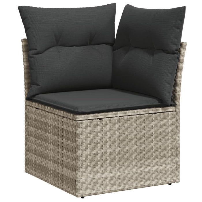 Set Divano da Giardino 9pz con Cuscini Grigio Chiaro Polyrattan 3275352