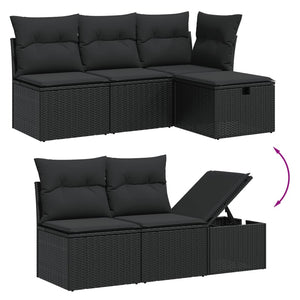Set Divani da Giardino con Cuscini 7pz Nero Polyrattan 3275477