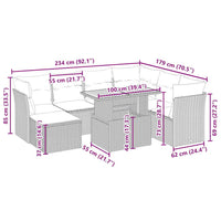 Set Divano da Giardino 8 pz con Cuscini Beige in Polyrattan 3275494