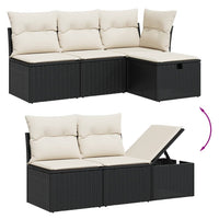 Set Divani da Giardino con Cuscini 7pz Nero Polyrattan 3275702