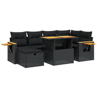 Set Divani da Giardino con Cuscini 7pz Nero Polyrattan 3276142