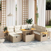 vidaXL Set Divano da Giardino 8 pz con Cuscini Beige in Polyrattan