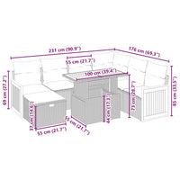 Set Divano da Giardino 8 pz con Cuscini Beige in Polyrattan 3276264