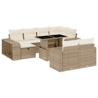 vidaXL Set Divani da Giardino 11 pz con Cuscini Beige in Polyrattan