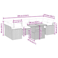 Set Divano da Giardino 8 pz con Cuscini Beige in Polyrattan