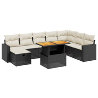 Set Divani da Giardino 9 pz con Cuscini Nero in Polyrattancod mxl 90530