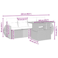 vidaXL Set Divano da Giardino 5 pz con Cuscini Beige in Polyrattan