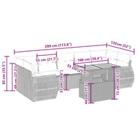 vidaXL Set Divano da Giardino 8 pz con Cuscini Beige in Polyrattan