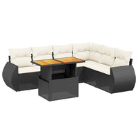 Set Divani da Giardino con Cuscini 7pz Nero Polyrattan 3272211