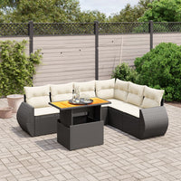 Set Divani da Giardino con Cuscini 7pz Nero Polyrattan 3272211