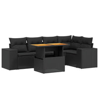 Set Divano da Giardino 6 pz con Cuscini Nero in Polyrattancod mxl 115497