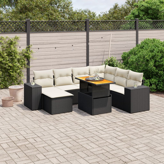 Set Divani da Giardino con Cuscini 8 pz Nero in Polyrattancod mxl 88729