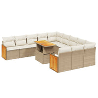 Set Divani da Giardino 11 pz con Cuscini Beige in Polyrattan 3274145