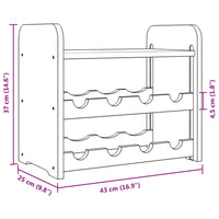 Portavini con Pannello Superiore 43x25x37cm Legno Massello Pino 4007556