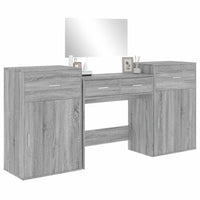 Set da Toeletta 4 pz Grigio Sonoma in Legno Multistrato