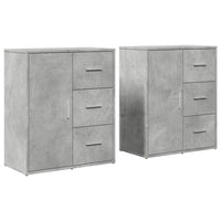 Credenze 2 pz Grigio Cemento 60x31x70 cm in Legno Multistrato 3276556