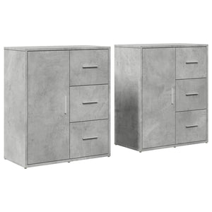 Credenze 2 pz Grigio Cemento 60x31x70 cm in Legno Multistrato 3276556
