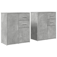 Credenze 2 pz Grigio Cemento 60x31x70 cm in Legno Multistrato 3276563