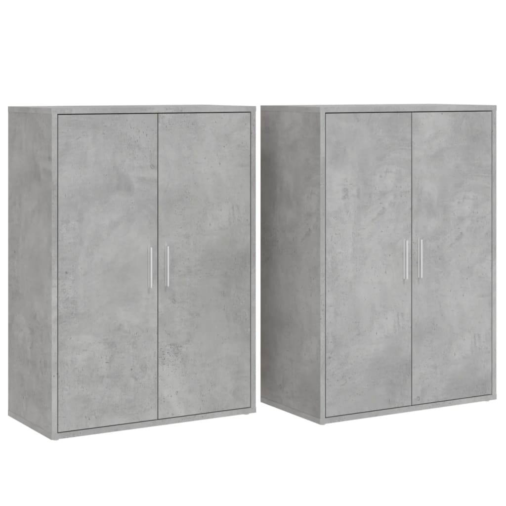 Credenze 2 pz Grigio Cemento 60x31x84 cm in Legno Multistrato 3276570