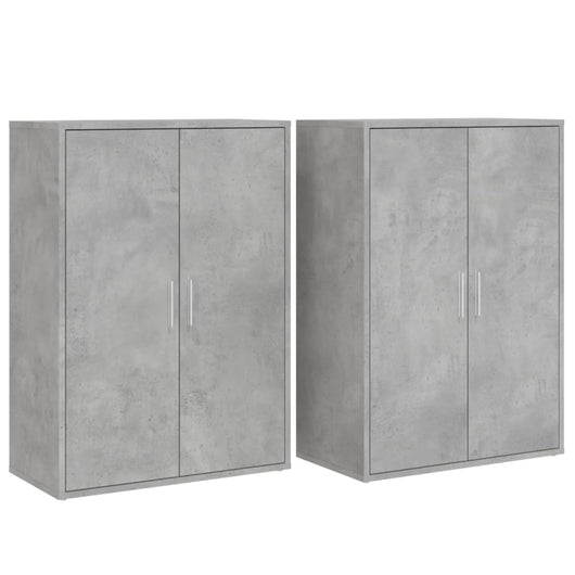 Credenze 2 pz Grigio Cemento 60x31x84 cm in Legno Multistrato 3276570