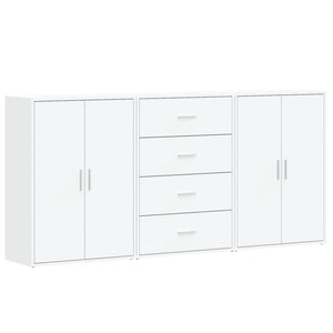 Credenze 3 pz Bianche 60x31x84 cm in Legno Multistrato 3276574