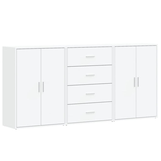 Credenze 3 pz Bianche 60x31x84 cm in Legno Multistrato 3276574