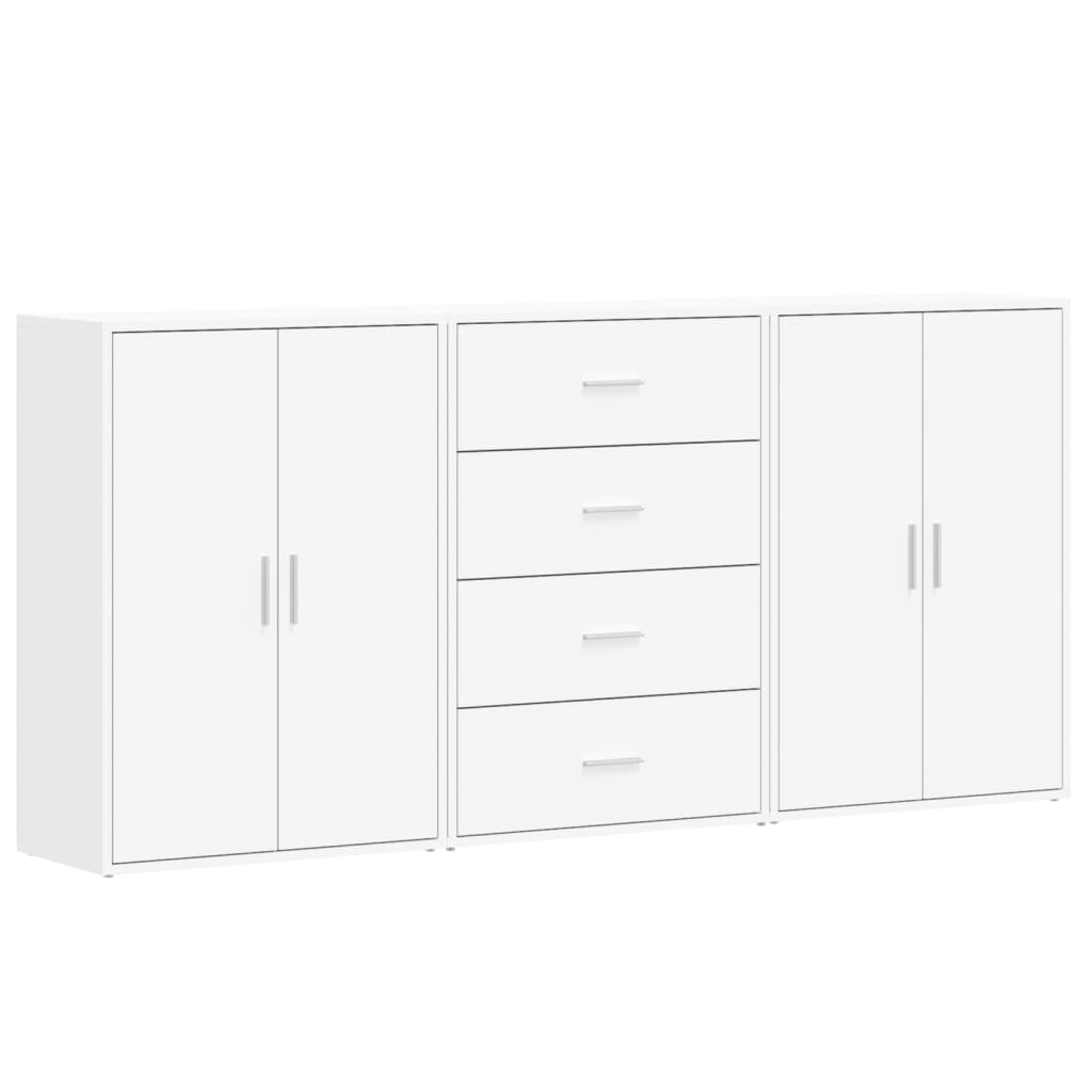 Credenze 3 pz Bianche 60x31x84 cm in Legno Multistrato 3276574