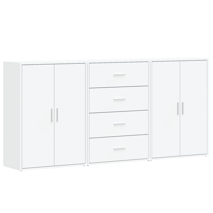 Credenze 3 pz Bianche 60x31x84 cm in Legno Multistrato 3276574