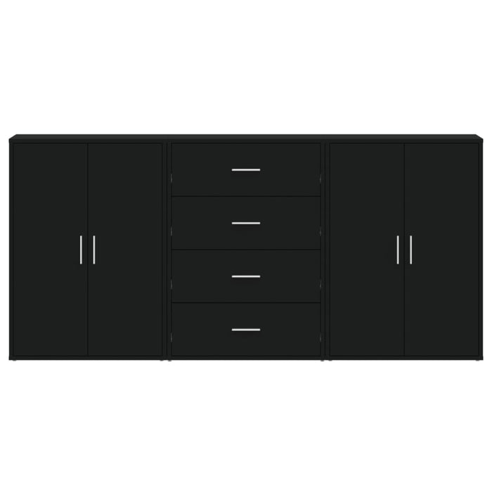 Credenze 3 pz Nere 60x31x84 cm in Legno Multistrato 3276575