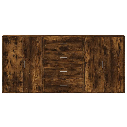 Credenza a buffet cassettiera mobile contenitore organizer cucina soggiorno salotti 3 pezzi 60 x 31 x 84 cm legno ingegnerizzato marrone 02_0037046