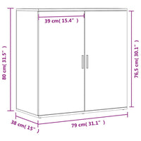 Credenze 2 pz Nere 79x38x80 cm in Legno Multistrato 3276603