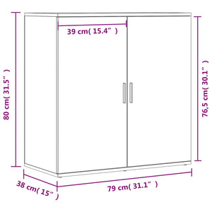 Credenze 2 pz Nere 79x38x80 cm in Legno Multistrato 3276603