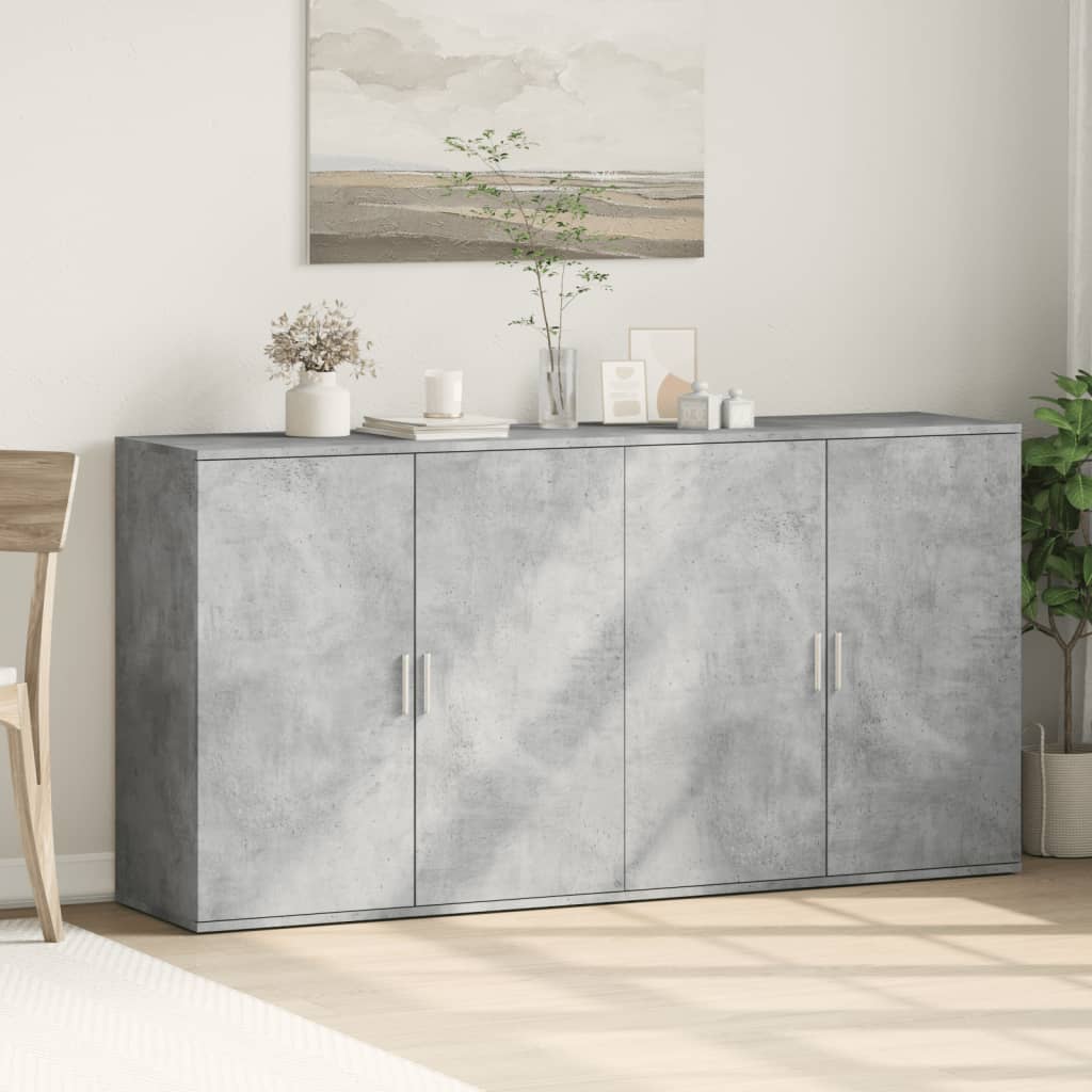 Credenze 2 pz Grigio Cemento 79x38x80 cm in Legno Multistrato 3276605