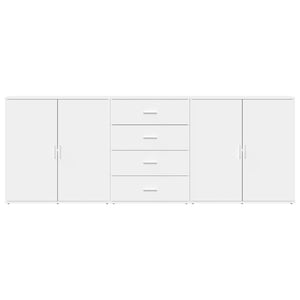 Credenze 3 pz Bianco in Legno Multistrato 3276609
