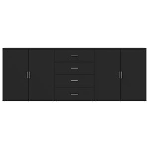 Credenze 3 pz Nere in Legno Multistrato 3276610