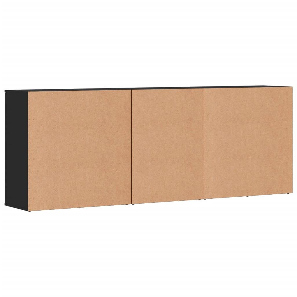 Credenze 3 pz Nere in Legno Multistrato 3276610
