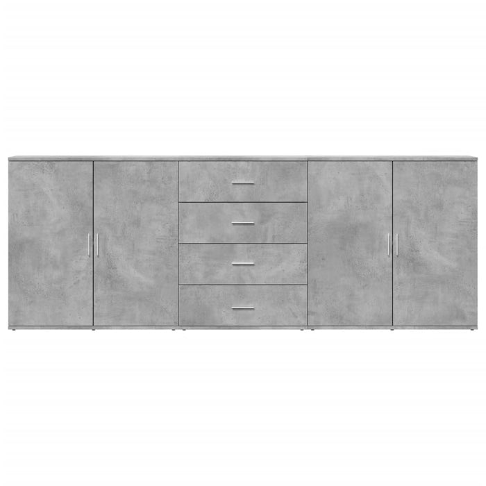 Credenze 3 pz Grigio Cemento in Legno Multistrato 3276612