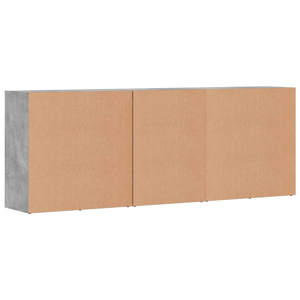 Credenze 3 pz Grigio Cemento in Legno Multistrato 3276612