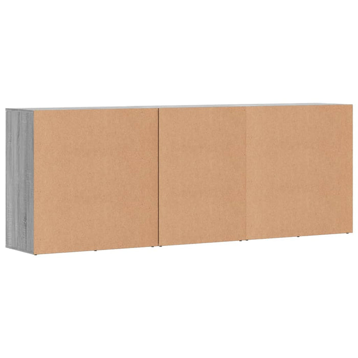 Credenza a buffet cassettiera mobiletto portaoggetti cucina soggiorno salotti 3 pezzi legno ingegnerizzato Sonoma grigio 02_0037179