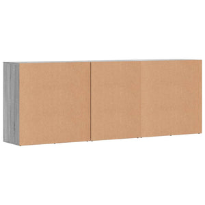 Credenze 3 pz Grigio Sonoma in Legno Multistrato