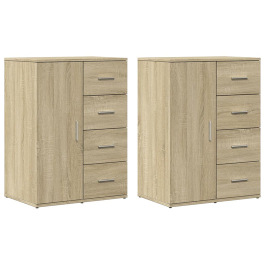 vidaXL Credenze 2 pz Rovere Sonoma 59x39x80 cm in Legno Multistrato