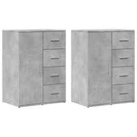 vidaXL Credenze 2 pz Grigio Cemento 59x39x80 cm in Legno Multistrato