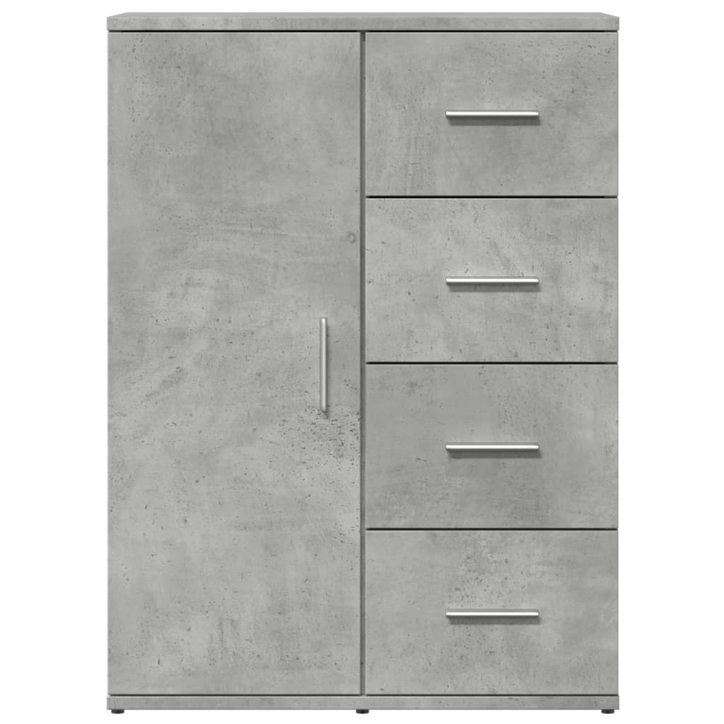 vidaXL Credenze 2 pz Grigio Cemento 59x39x80 cm in Legno Multistrato