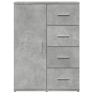 vidaXL Credenze 2 pz Grigio Cemento 59x39x80 cm in Legno Multistrato