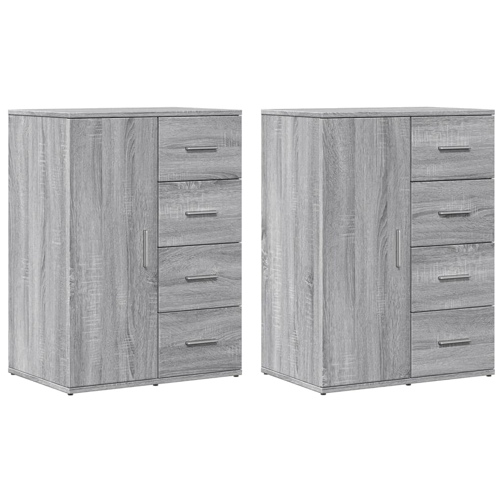 vidaXL Credenze 2 pz Grigio Sonoma 59x39x80 cm in Legno Multistrato