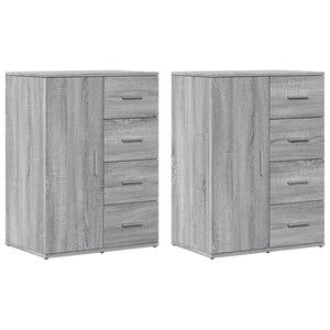 vidaXL Credenze 2 pz Grigio Sonoma 59x39x80 cm in Legno Multistrato