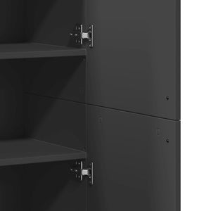 Credenza-Buffet-Armadio da cucina Nero 80x35x180 cm in Legno Multistrato