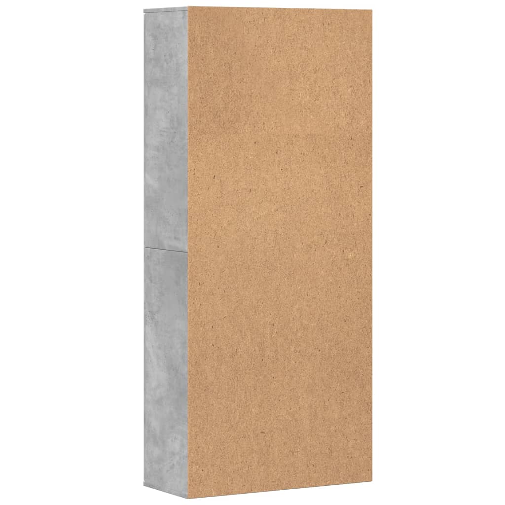 vidaXL Credenza Grigio Cemento 80x35x180 cm in Legno Multistrato