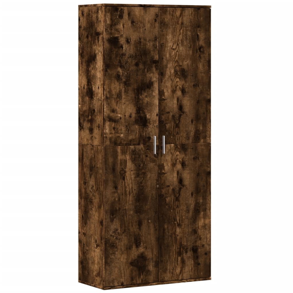 vidaXL Credenza Rovere Fumo 80x35x180 cm in Legno Multistrato